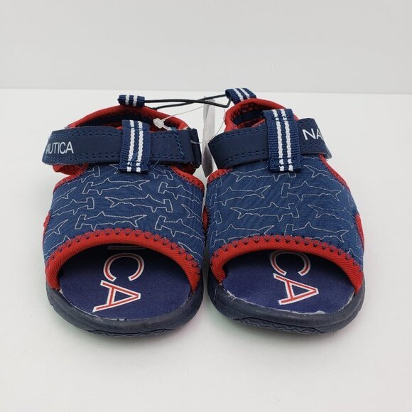 NEW Nautica Diera Baby Boy Size 5 Navy Hammerhead Blue Red Casual Sandals - Picture 4 of 9